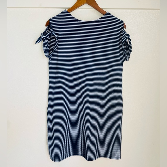 Gap M Blue White Striped Short Sleeve Dress Coverup Beach - Picture 7 of 9